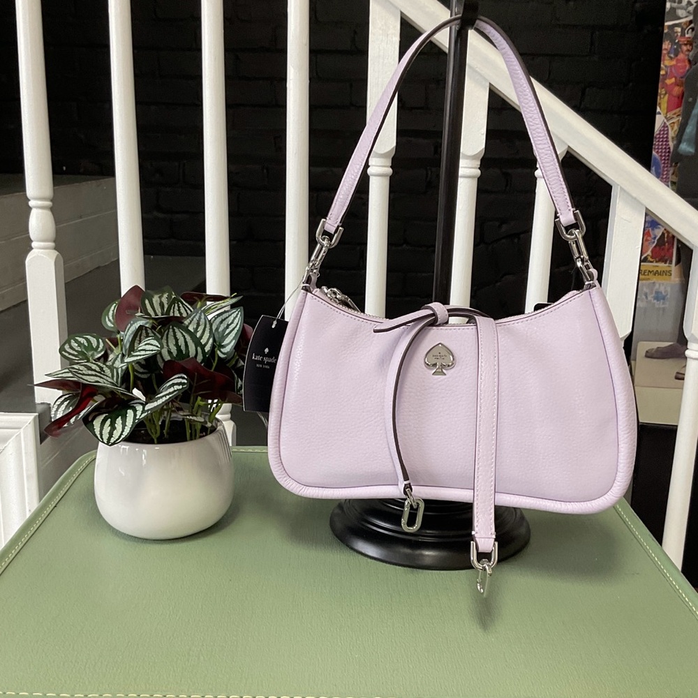 Kate Spade Pebbled Leather Shoulder Bag – NWT – Light Lavender 👛